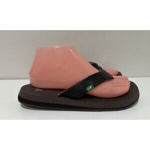SANUK Yoga women size 7 flip flops thong slip on brown flat sandals